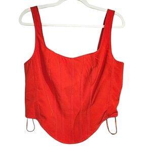 SINCERLY JULES Red Corset cropped top. Size Large NWOT